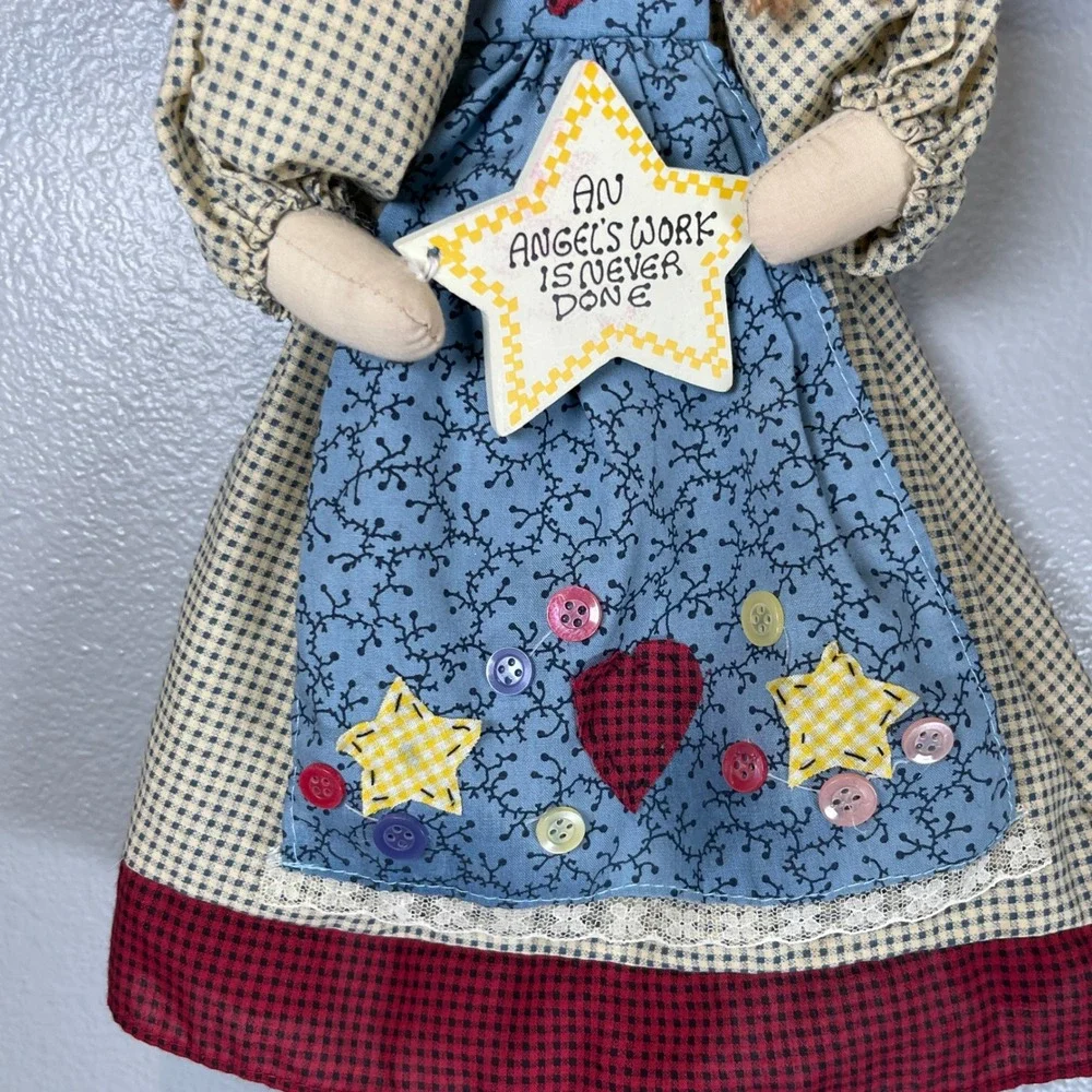 Vintage‎ House of Lloyd Country Cloth Angel With Plaid Dress Holding a Star - Picture 4 of 9